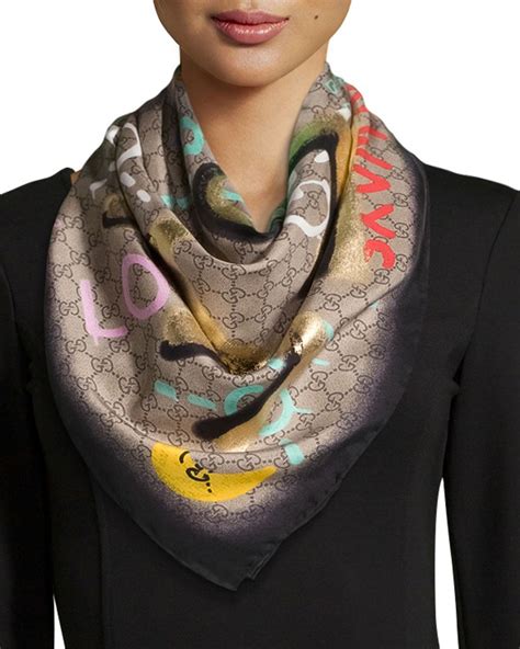 gucci silk scarf outlet|authentic Gucci silk scarf.